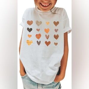 Plaid Heart Grid Girls T-Shirt